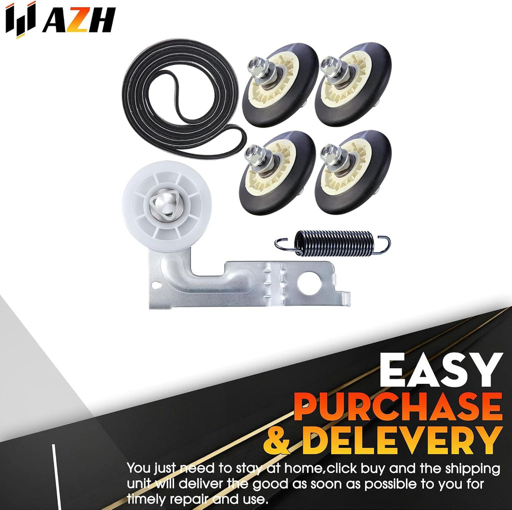 4 Pcs Drum Roller Replacement For LG DLG3501W DLG3744D DLG3744S DLG3744U DLG3744W DLG3788W DLG4802W DLG4871W DLG4902W DLG4971W DLG4971WE DLG5002W DLG5071W DLG5932S DLG5932W DLG5966G DLG5966W Dryer