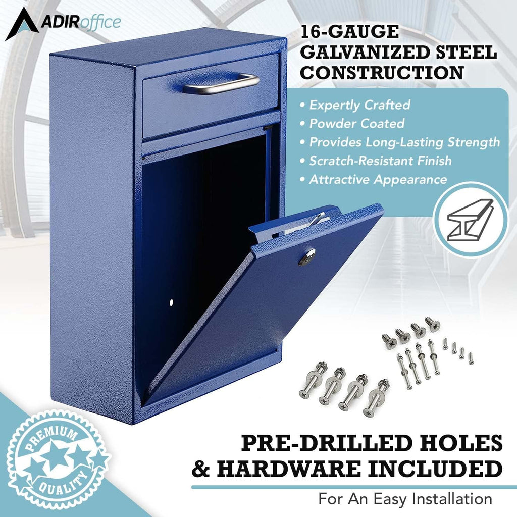 Mailboxes for Outside Wall Mount Large with Key Lock, Metal Locking Mailbox with Post Outdoor, Residential Mail Box