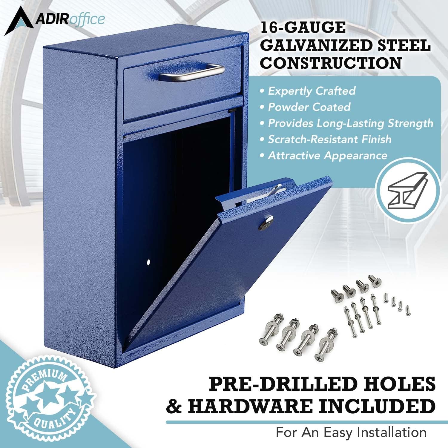 Mailboxes for Outside Wall Mount Large with Key Lock, Metal Locking Mailbox with Post Outdoor, Residential Mail Box
