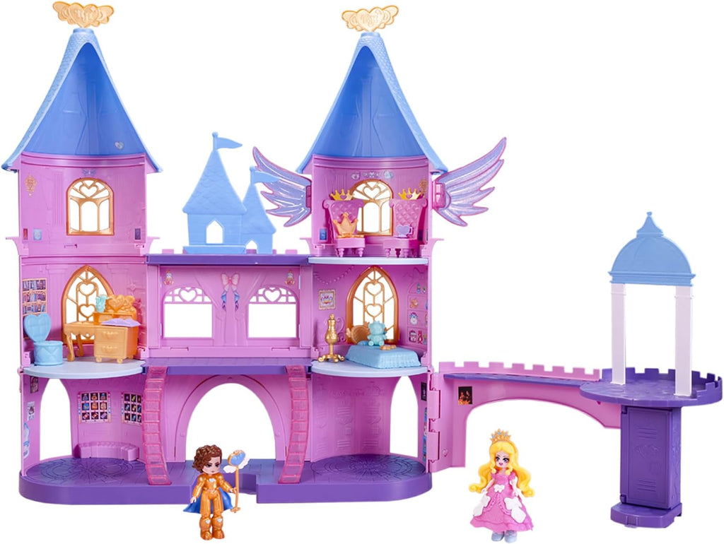 Castle Campus Playset - (2) Exclusive Dolls, 3 Floors to Explore with 360° Play - 19 Accessories - Virtual Item Code