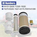 Blrack HH151-32430 Maintenance Filter Kit Fits for Kubota KX033-4