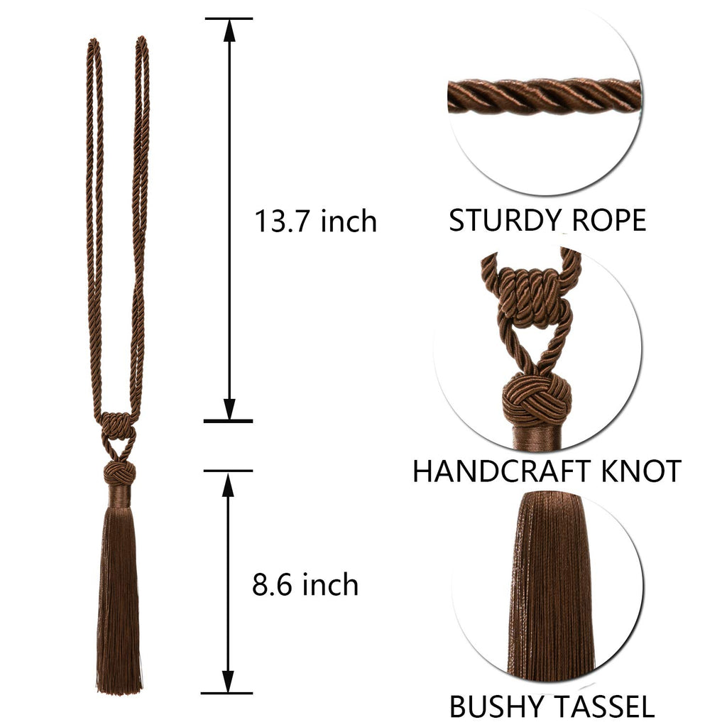 4 Pack Curtain Tiebacks Hand-Woven Tassels Holdbacks