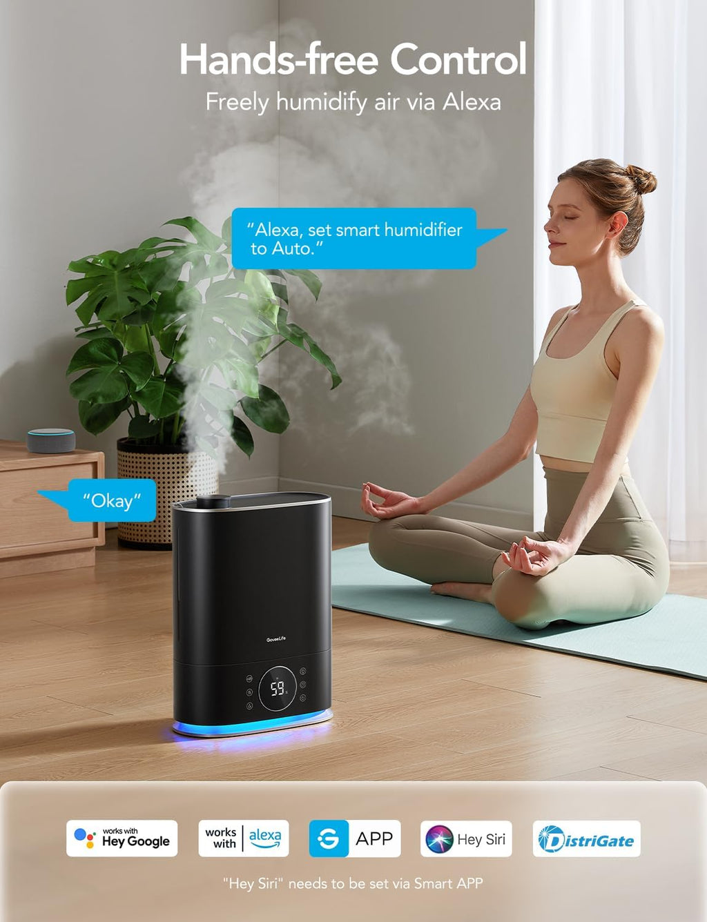 7L Smart Humidifier for Bedroom, Warm & Cool Mist for Large Room | Auto Mode, 70H Quiet Runtime for Baby, Plants
