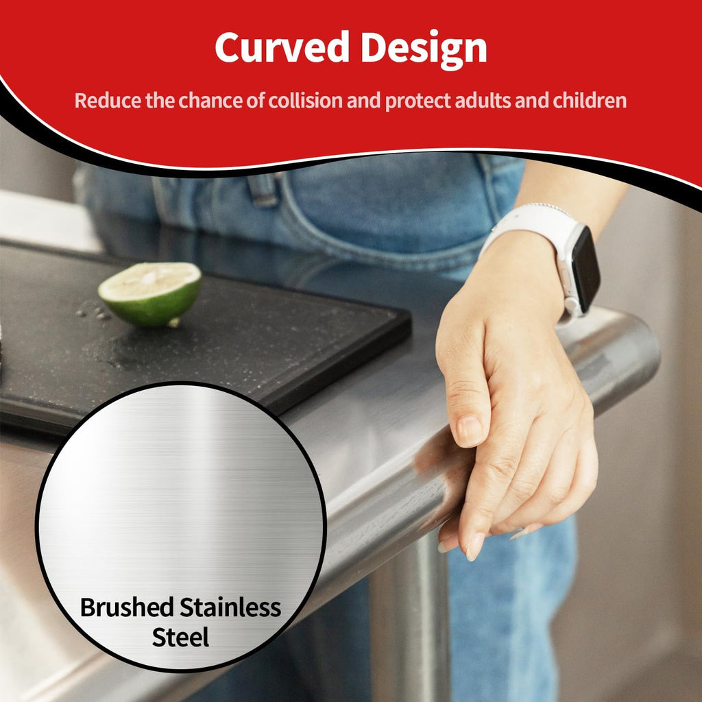 Stainless Steel Table for Prep & Work 24 x 60 Inches, Commercial Heavy Duty Table with Undershelf and Adjustable Legs