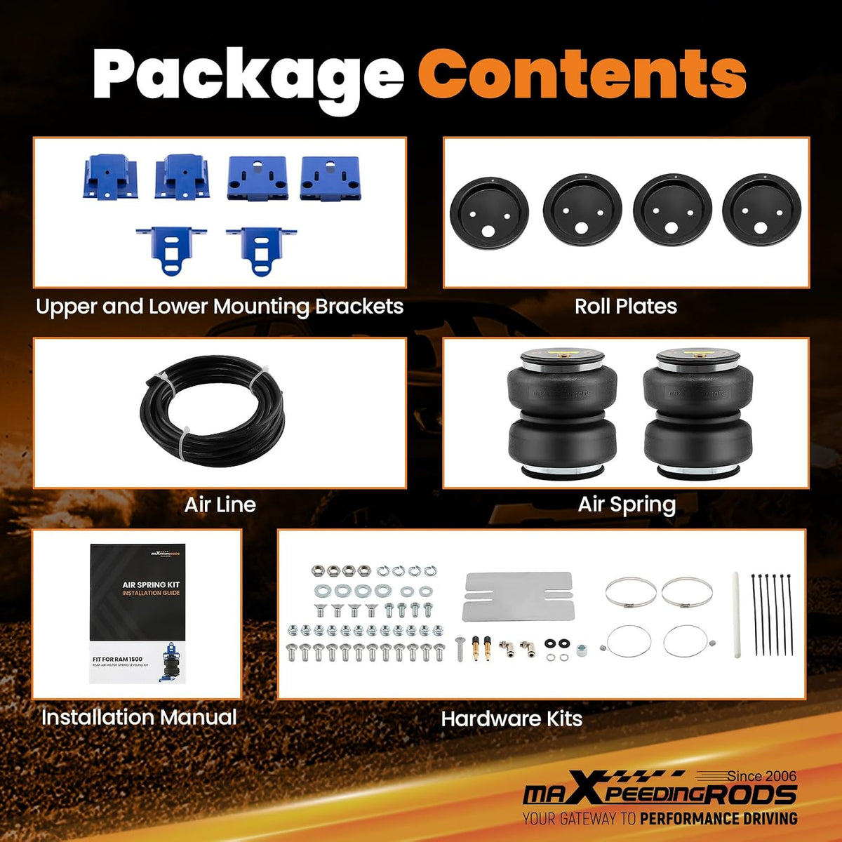 maXpeedingrods Rear Air Suspension Bag Kit for Ram 1500 Standard 2019-2026