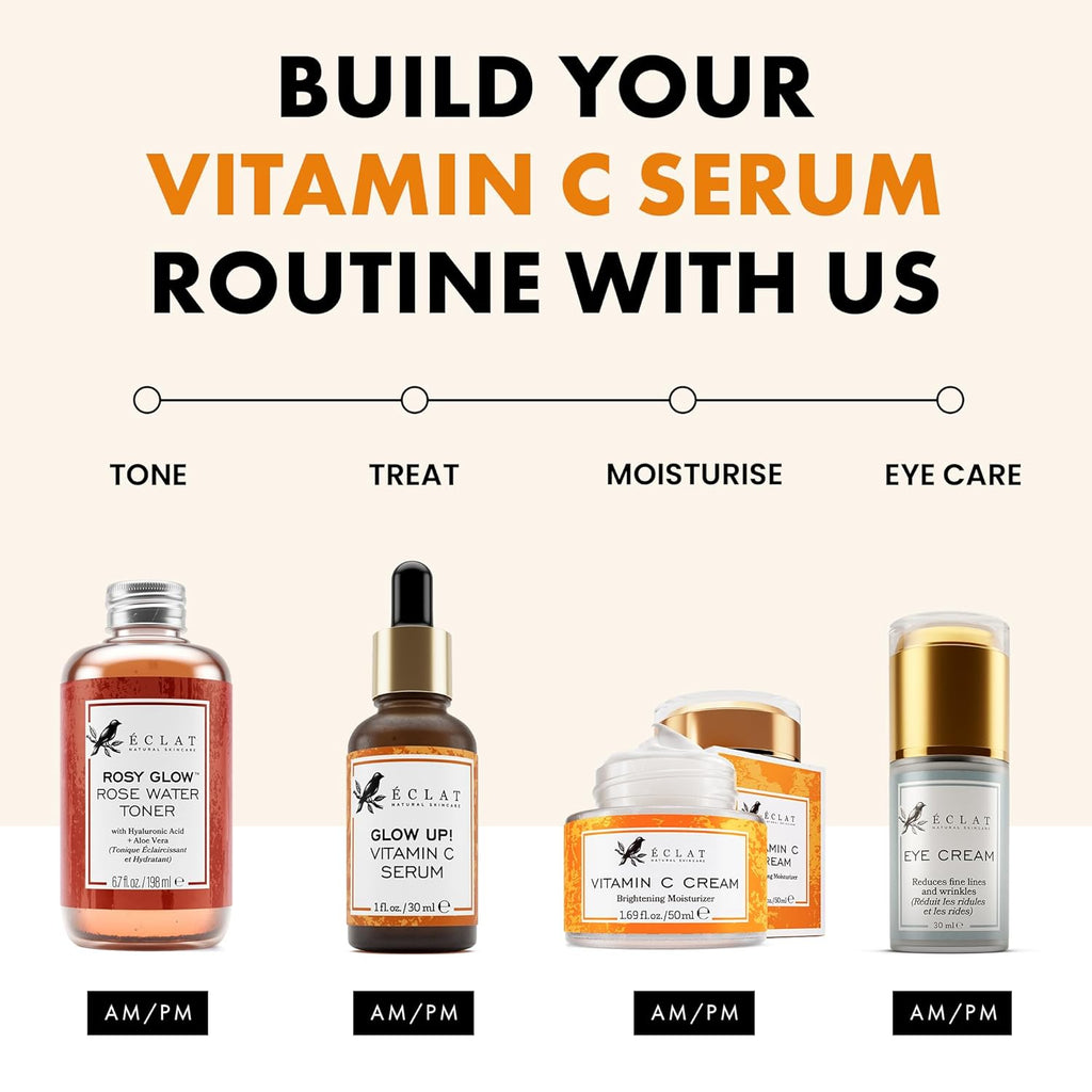 Vitamin C Serum - Skin Care for Dark Spots, Vitamin C Serum for Face with Hyaluronic Acid, Ferulic Acid, & Vit E