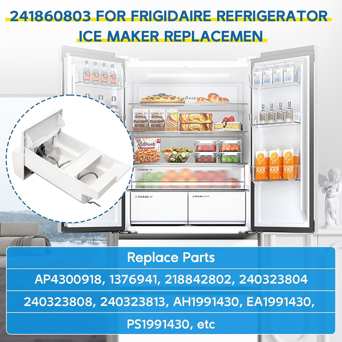 241860803 Refrigerator Ice Bucket Replacement for Frigidaire Refrigerator