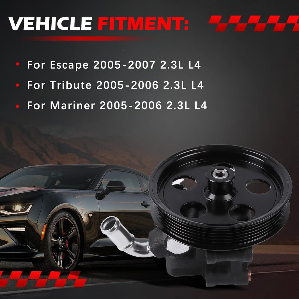 20-324 Power Steering Pump Fit for Escape 2005-2007 2.3L L4, for Tribute 2005-2006 2.3L L4, for Mariner 2005-2006 2.3L L4, Power Assist Pump Replace for 20-324