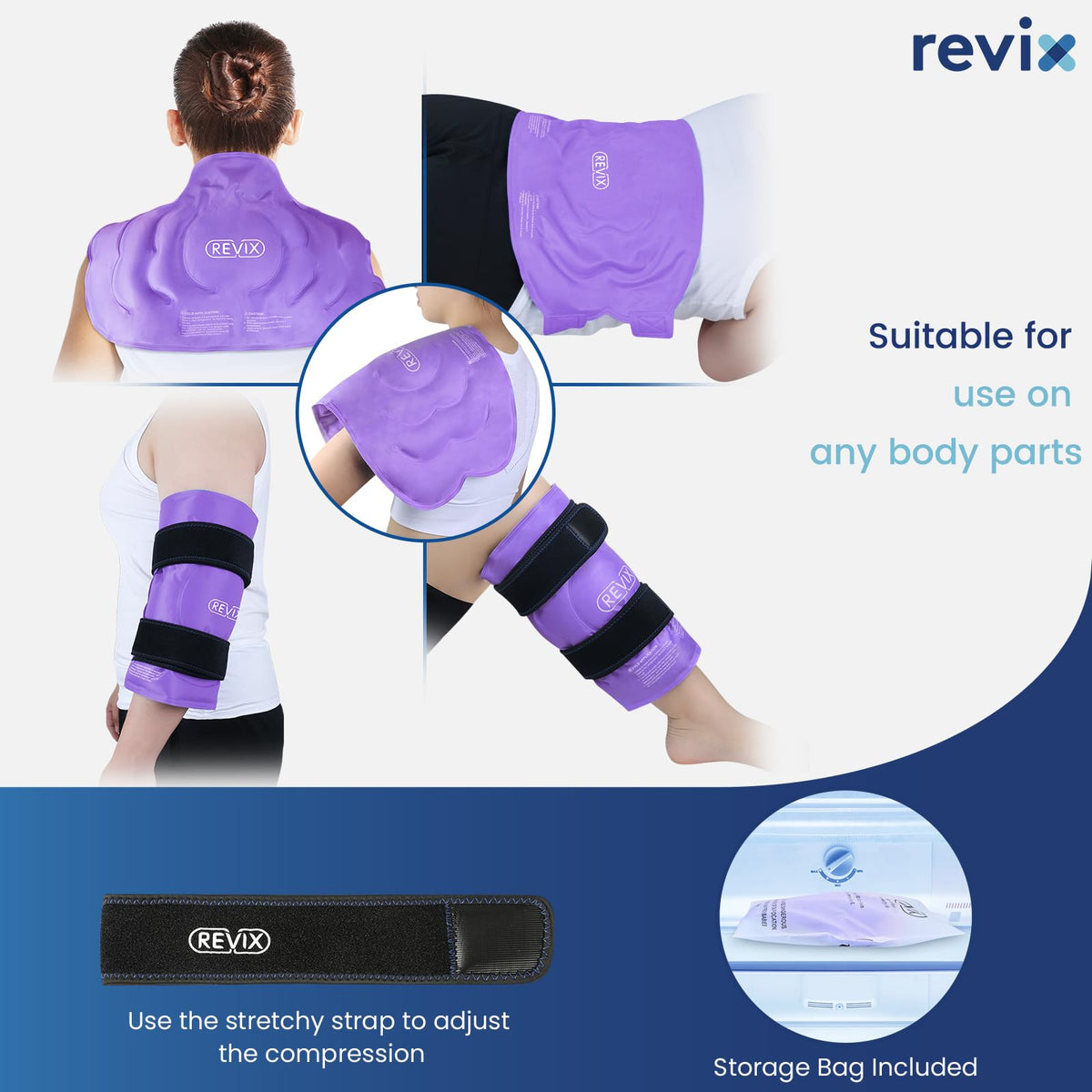 20" XXXL Ice Pack for Knee Discomfort, Extra Large Cold Pack, Purple