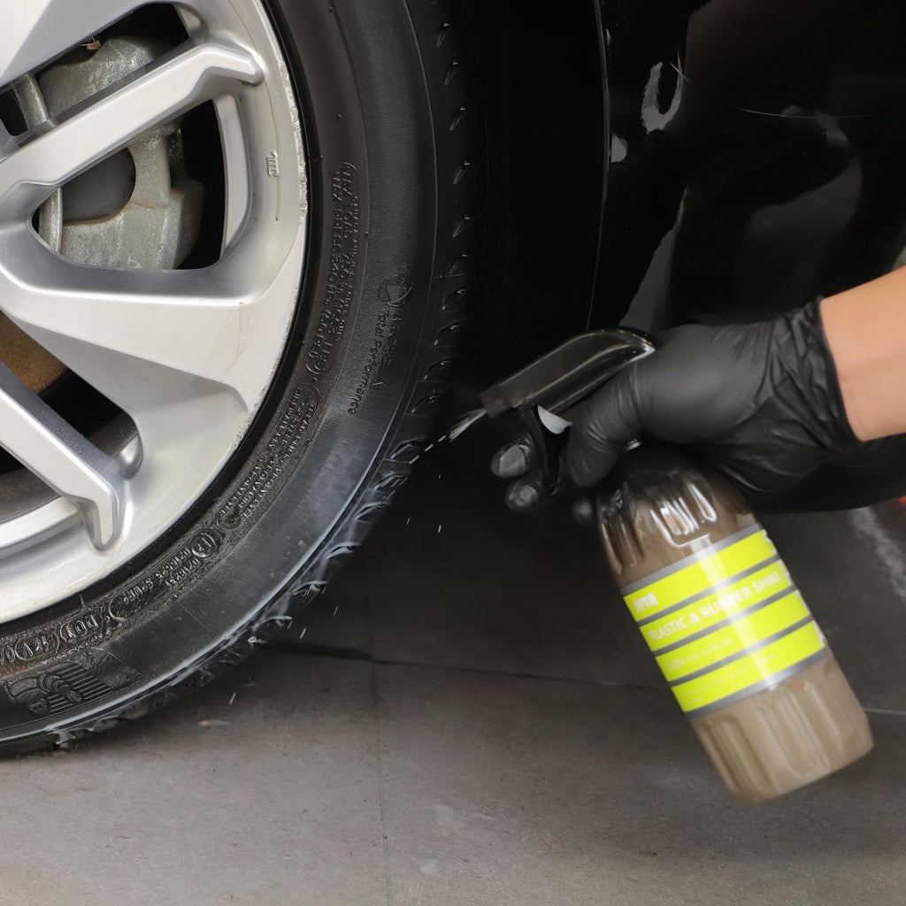 Plastic & Rubber Shine, 16oz 500ml Rubber, and Plastic Dressing - Tire Dressing, Non-Greasy, Dry to the Touch Shine