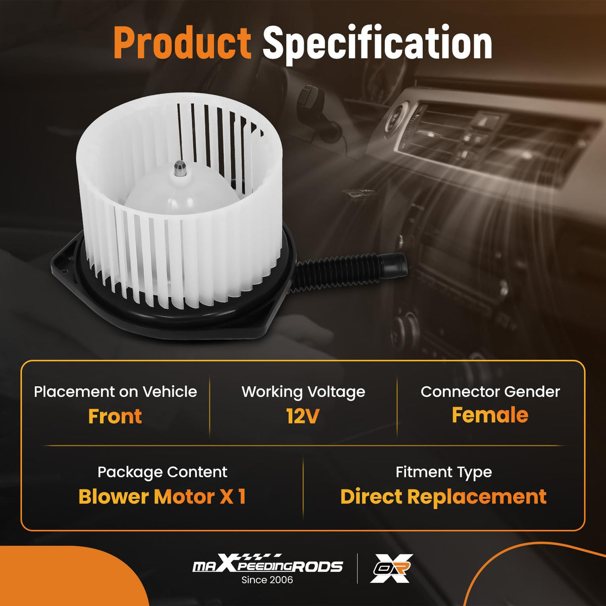 maXpeedingrods HVAC Heater Blower Motor Fan Assembly for Suzuki Grand Vitara 06-13 7415076K11