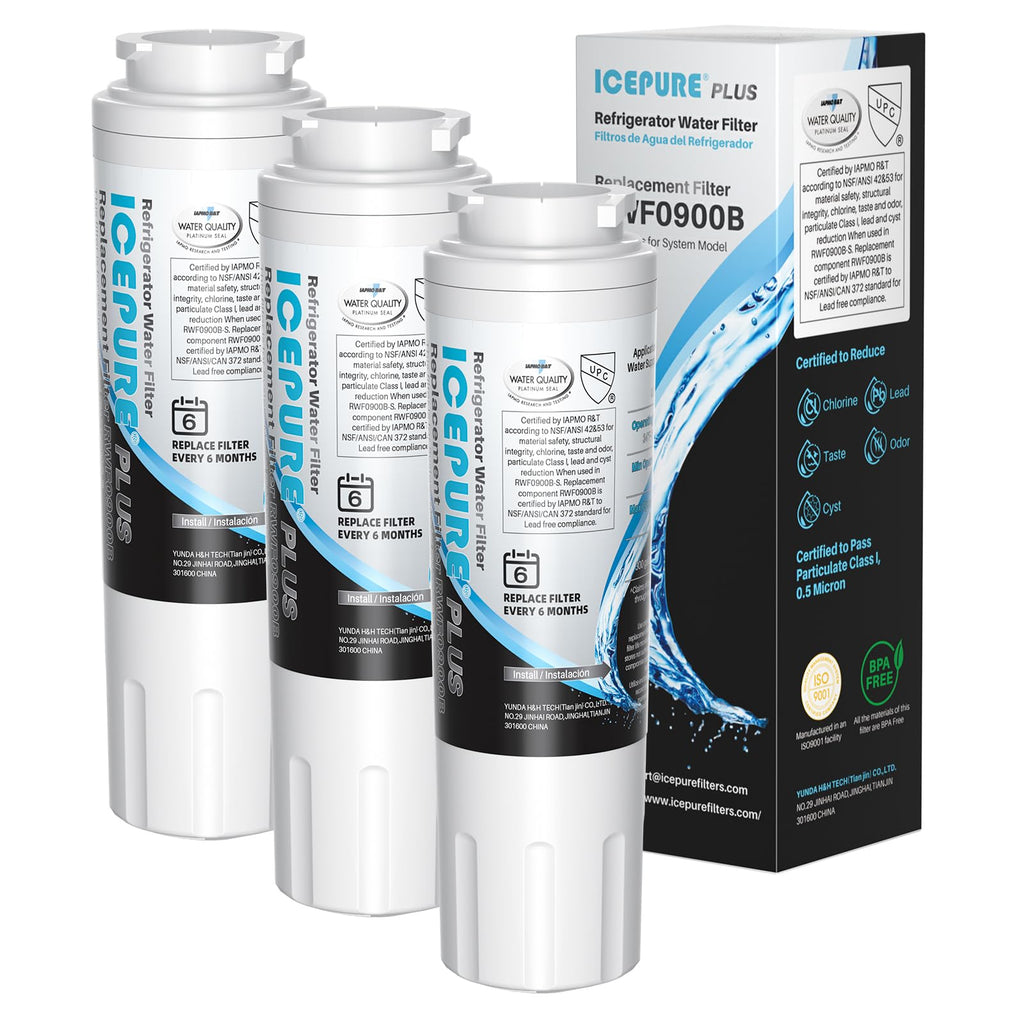 PLUS UKF8001 NSF/ANSI 53 & 42 Certified Refrigerator Water Filter, Remove Lead, Replacement for Whirlpool Filter 4
