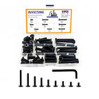 61Pcs M8 Flat Head Hex Socket Cap Screws Assortment Kit, M8x 10mm/12mm/20mm/25mm/30mm/35mm/40mm/50mm/60mm Socket Cap Bolts,304 Stainless Steel 18-8, Full Thread, Black Oxide with Hex Spanner