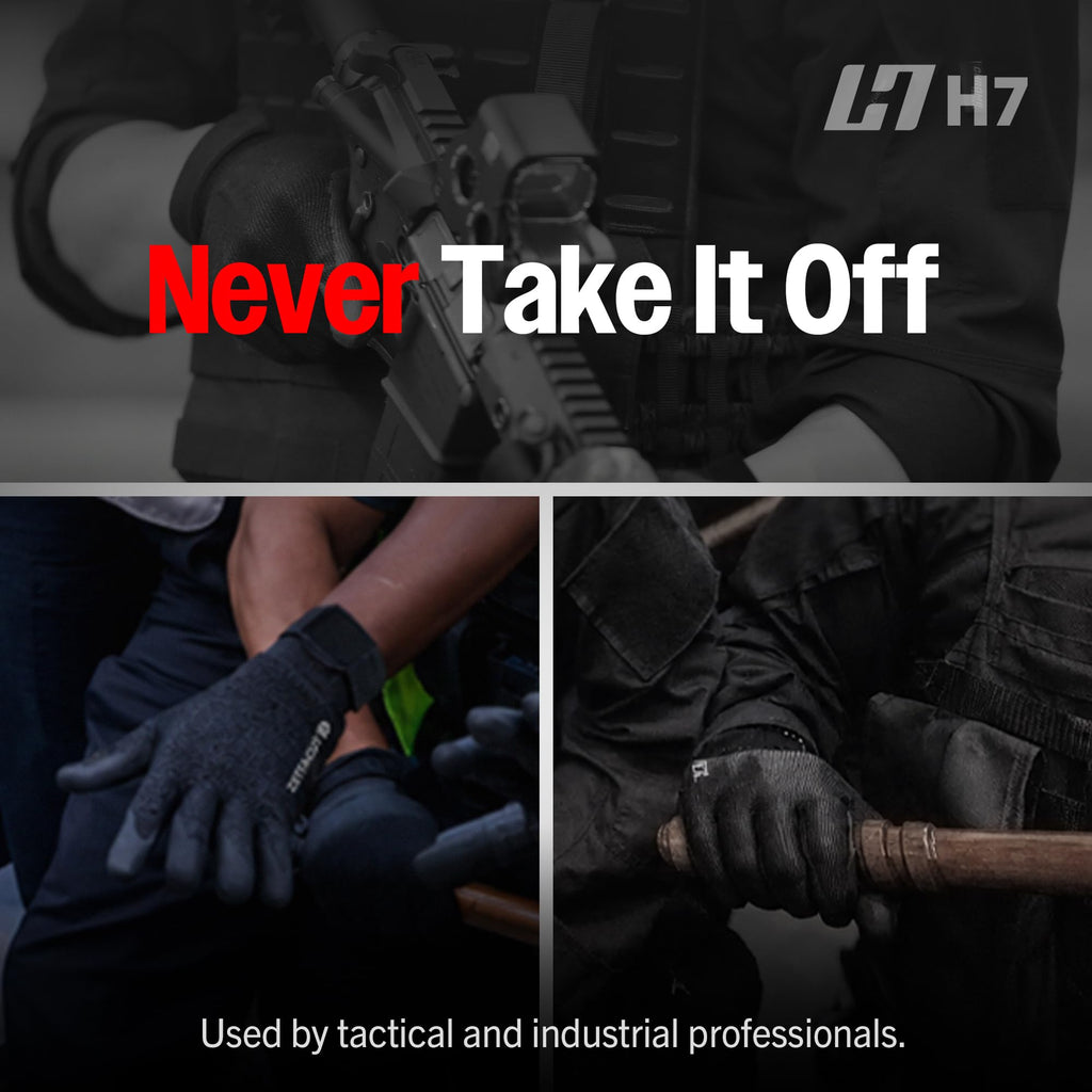 Premium Tactical Gloves - ANSI A7 Cut Resistant - Medium (Black)
