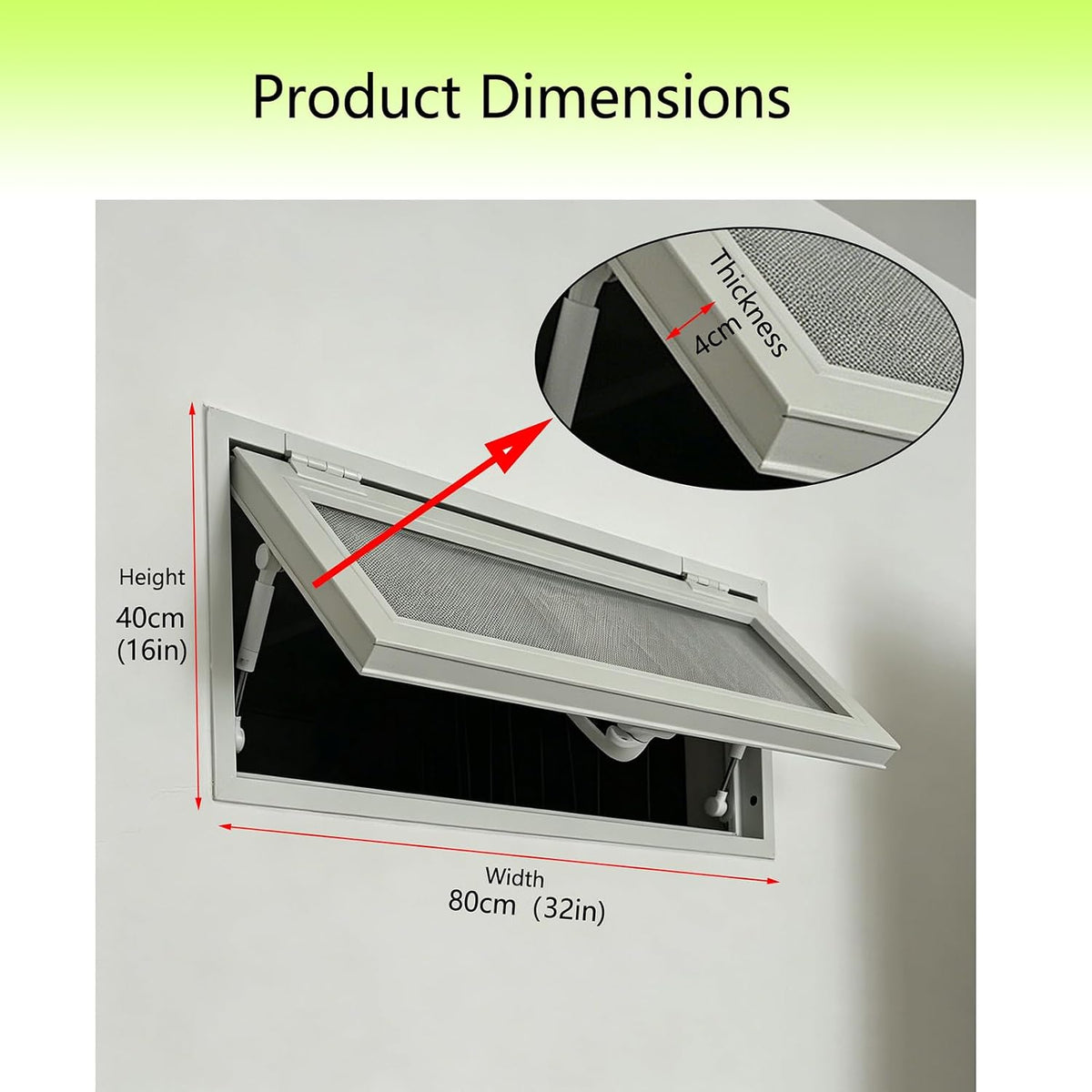 White Hopper Window for Basement/Playhouse/Kitchen/Warehouse Ventilation,Aluminum Alloy Flush Mount Replacement Metal