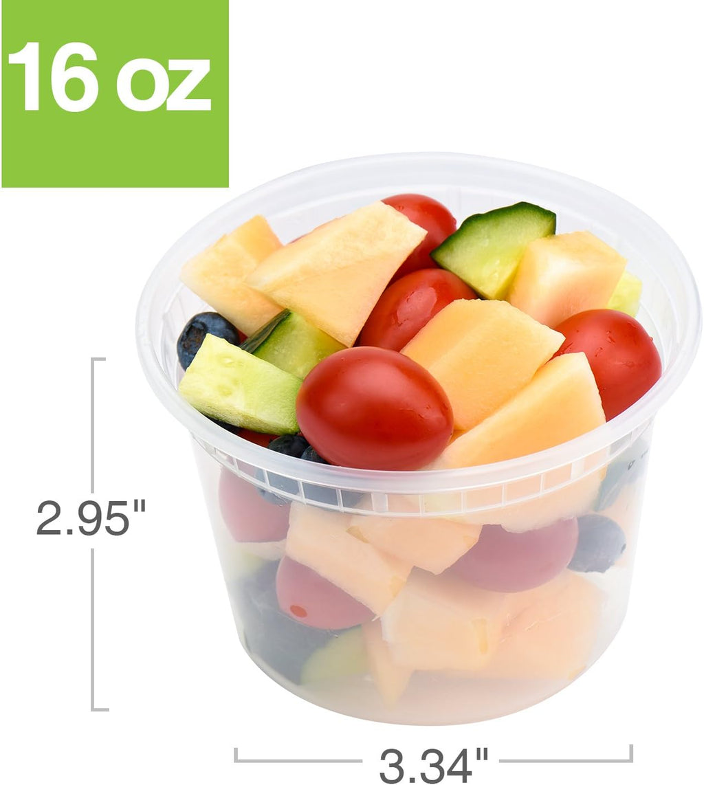 24 Sets 16 oz Deli Containers with Lids,Leakproof&BPA-Free