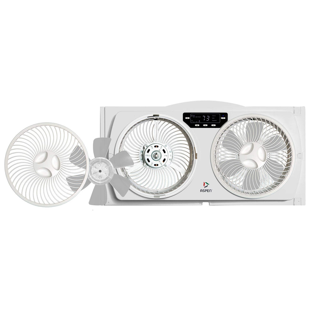Smart Window Dual Fan | WiFi App Controlled 3 Speed + Multi-Function Detachable Blades Easy Clean Reversible Air Flow
