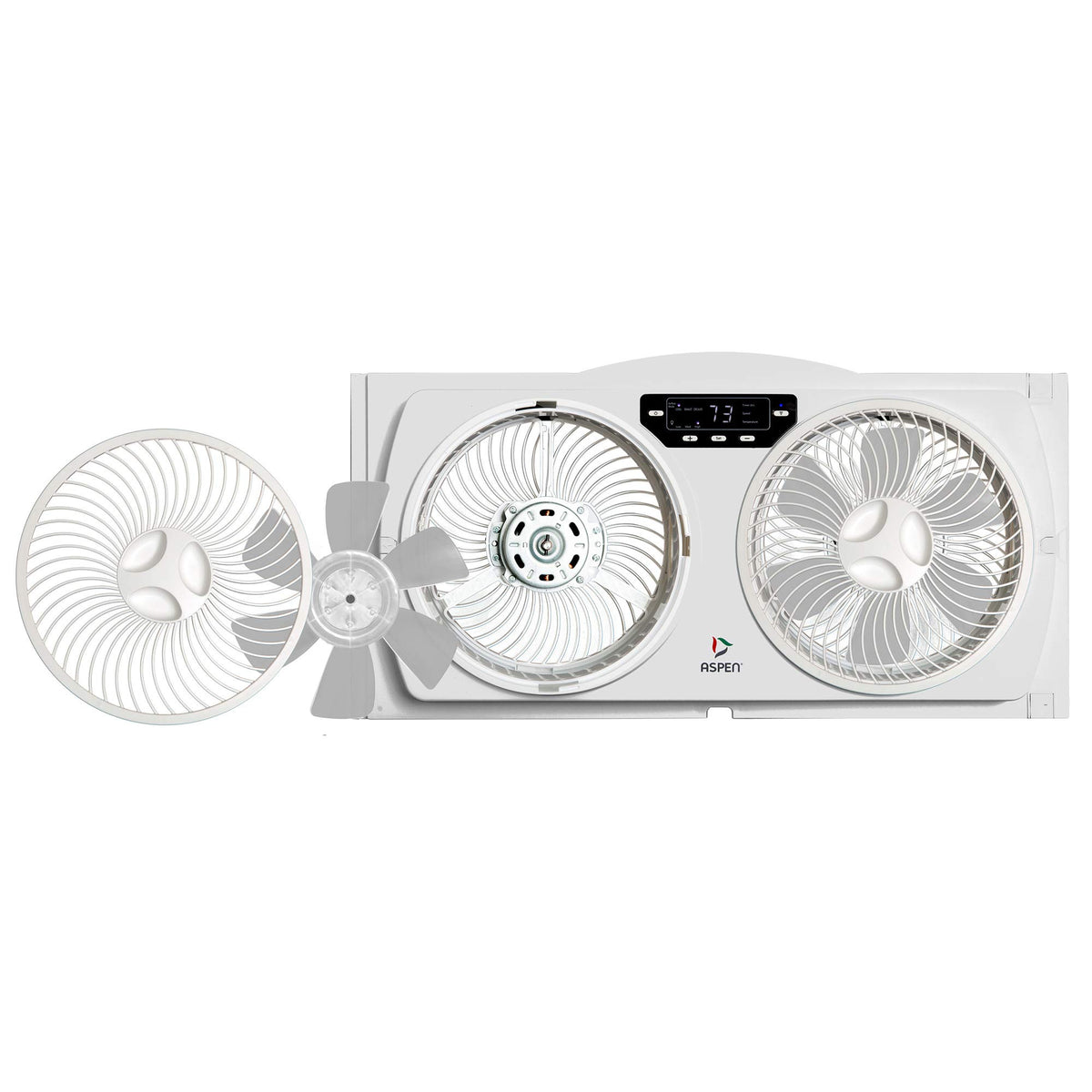 Smart Window Dual Fan | WiFi App Controlled 3 Speed + Multi-Function Detachable Blades Easy Clean Reversible Air Flow