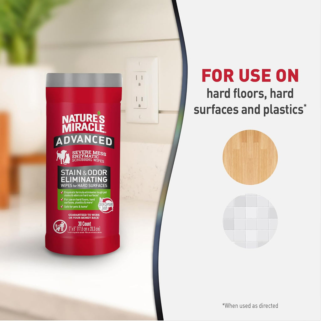 Advanced Pet Stain & Odor Eliminating Wipes, 30 Count