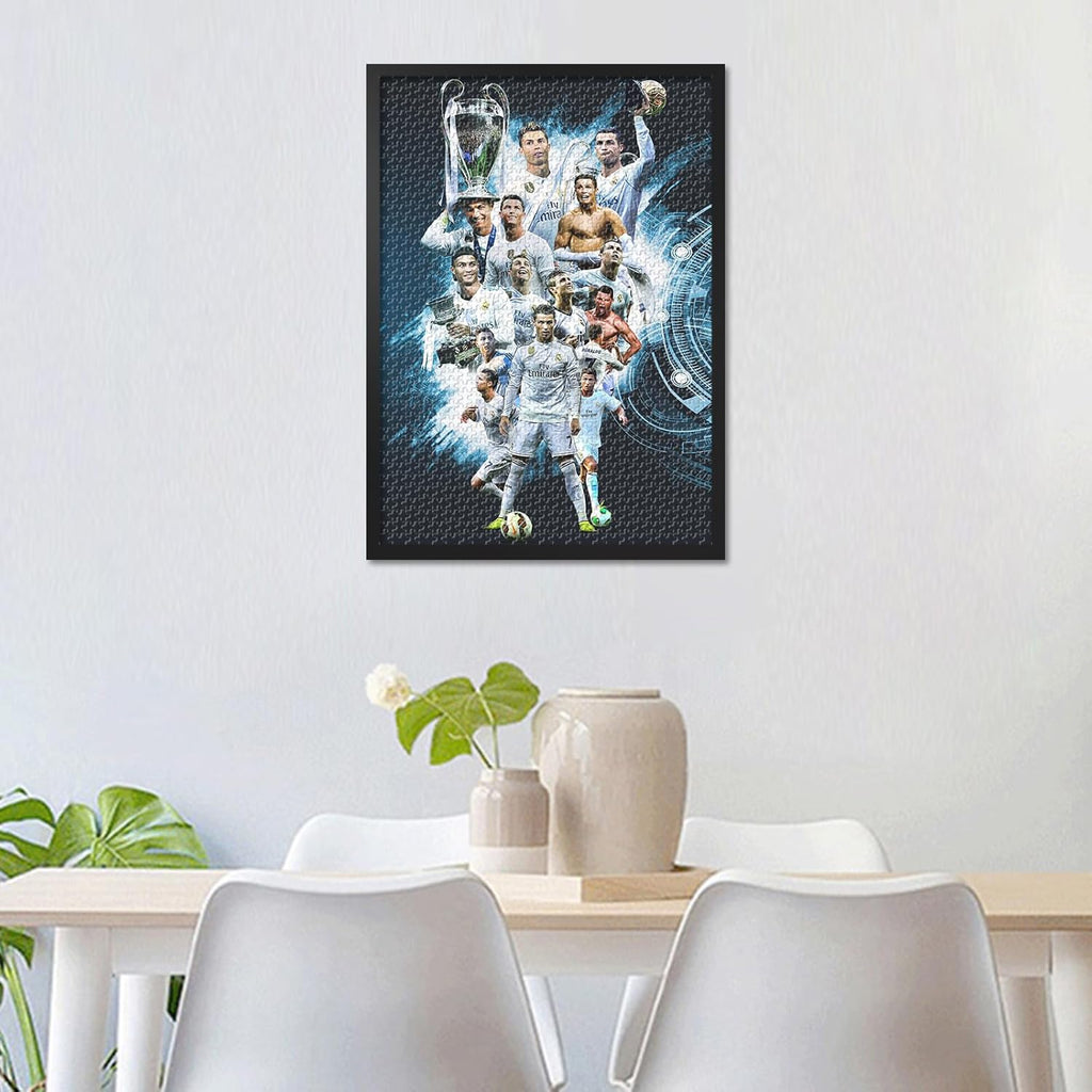 1000 Piece Cristiano Ronaldo Jigsaw Puzzle Soccer Legend Iconic Celebration, CR7 Wall Art Collector's Premium Edition