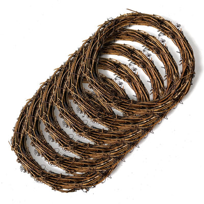 6 Pcs 10 Inch Natural Grapevine Wreaths, Vine Branch Wreath, Rattan Wreath for DIY Christmas Craft, Front Door Wall