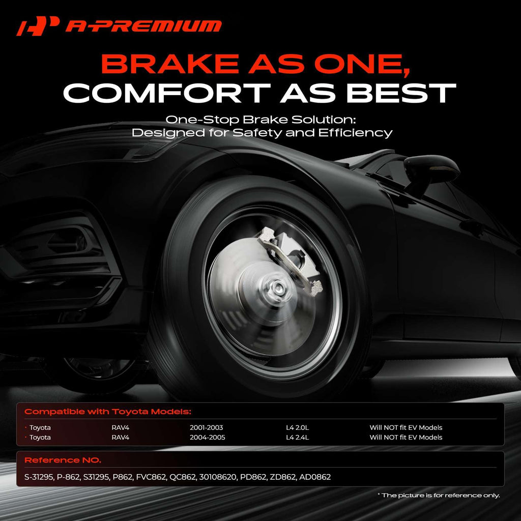 A-Premium Front Brake Rotors & Ceramic Pads Kit, 6-Pack