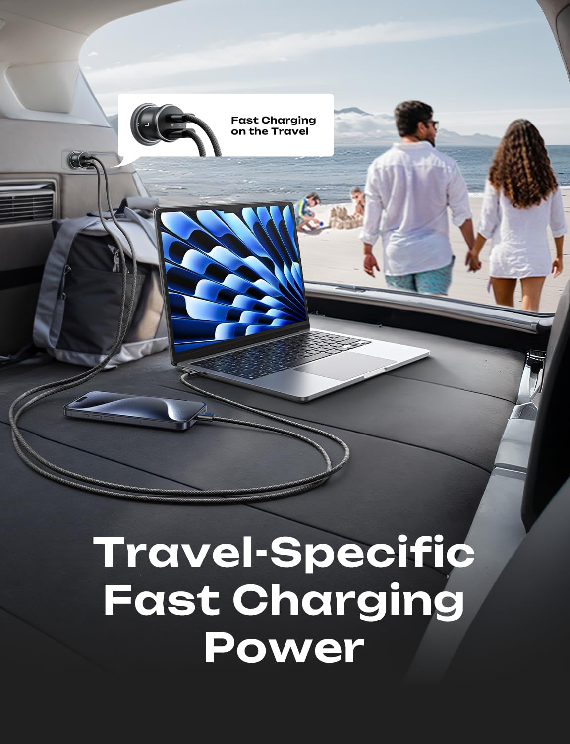 90W USB C Car Charger USB C Fast Charge, 45W PD&QC 3.0 Fast Car Charger for iPhone 17 Pro Max 16 15 Pro, Cigarette