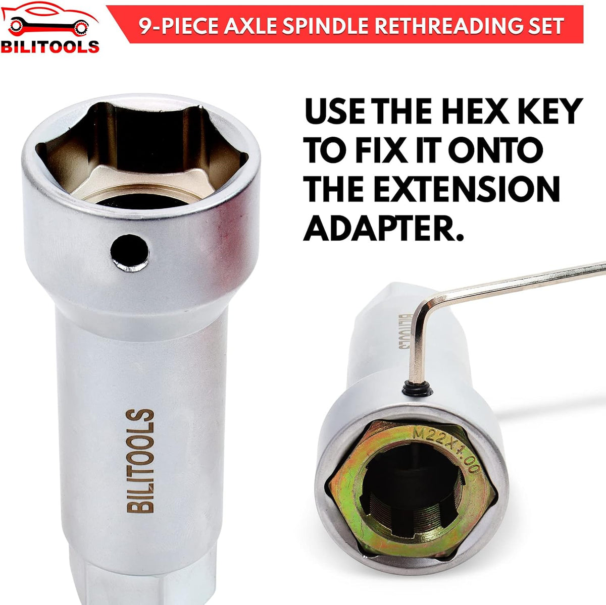 BILITOOLS 10-Piece Axle Spindle and Wheel Stud Thread Chaser Set