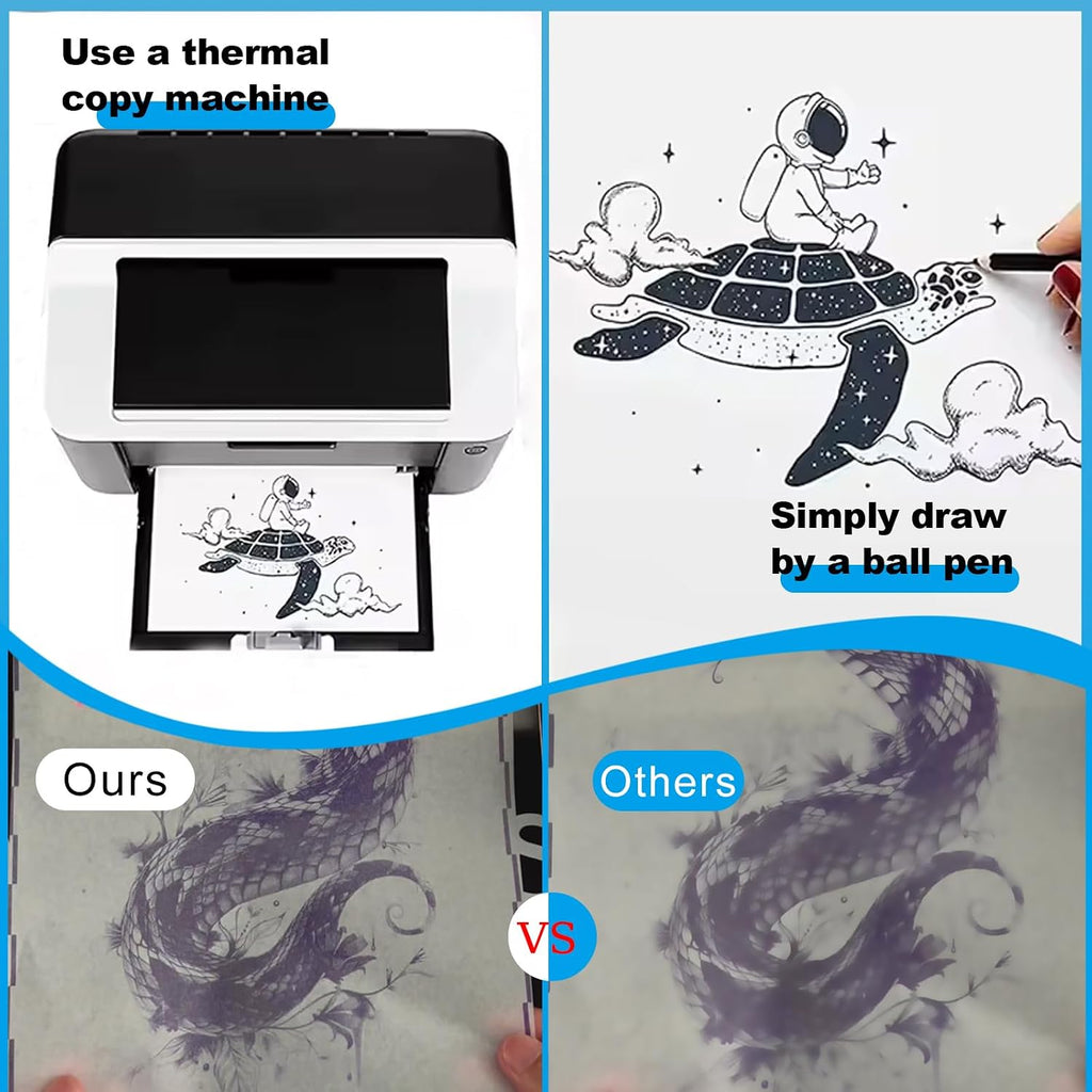 Tattoo Transfer Paper 100 Sheets Thermal Stencil Paper for Tattooing