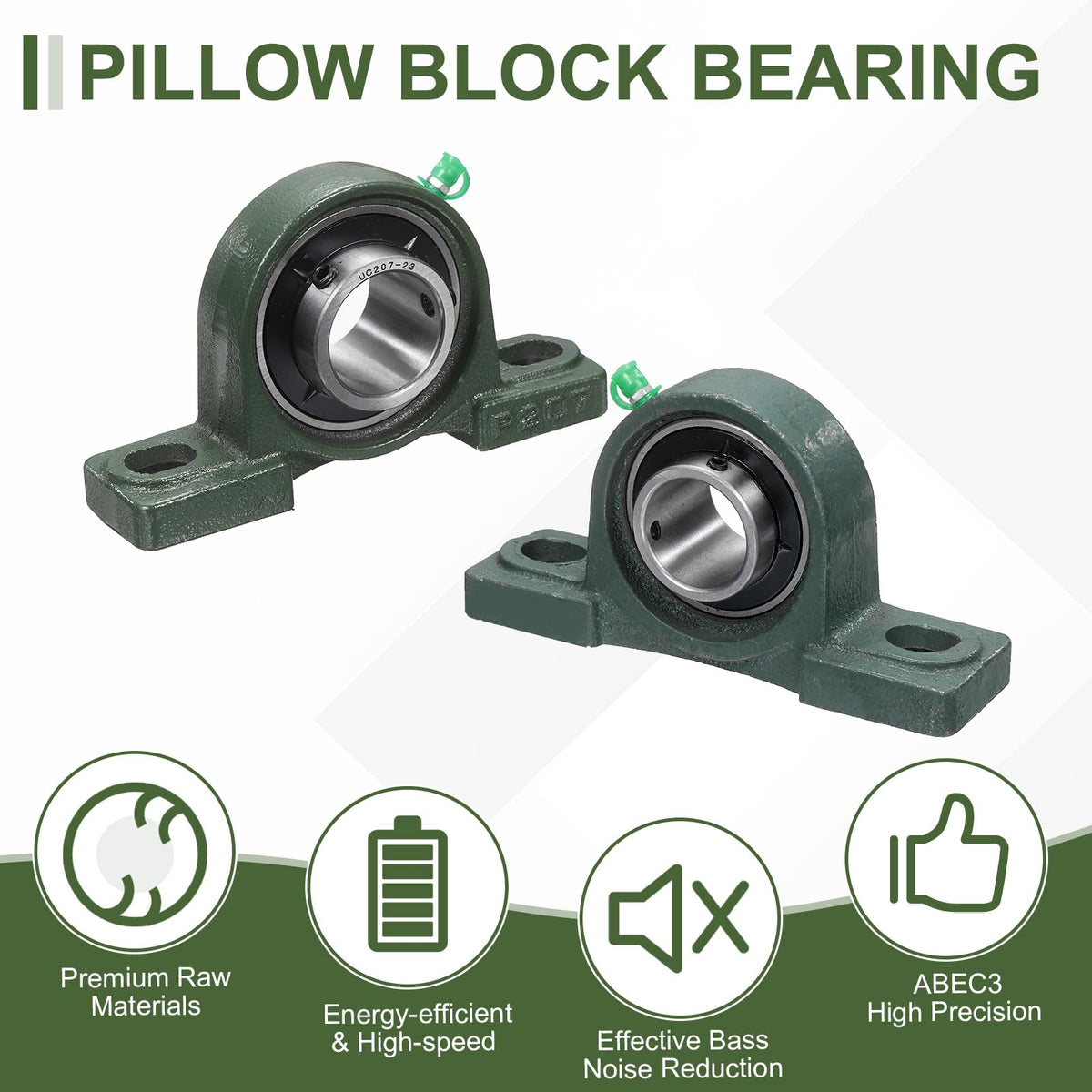 uxcell UCP204 Pillow Block Bearings, 20 mm Bore Self Alignment, (ABEC3)