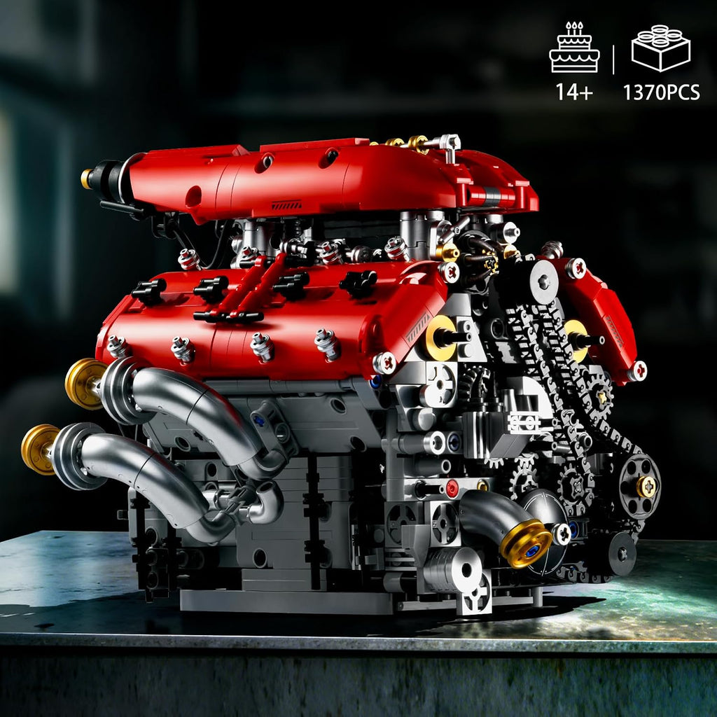V8 Engine Model Kit, Engine Building Blocks Set 1370PCS for Adults