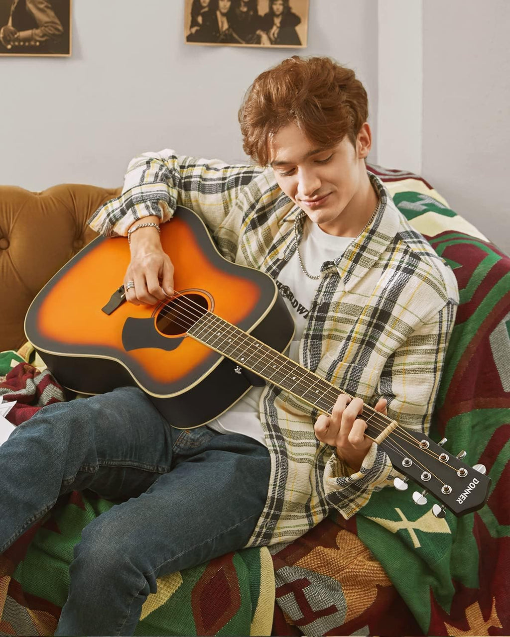 Acoustic Guitar for Beginner Adult Full Size Dreadnought Acustica Guitarra Bundle Kit with Free Online Lesson Bag