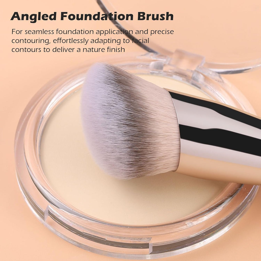 Dual-Ended Brush,Angled Foundation and Under Eye Concealer Brush