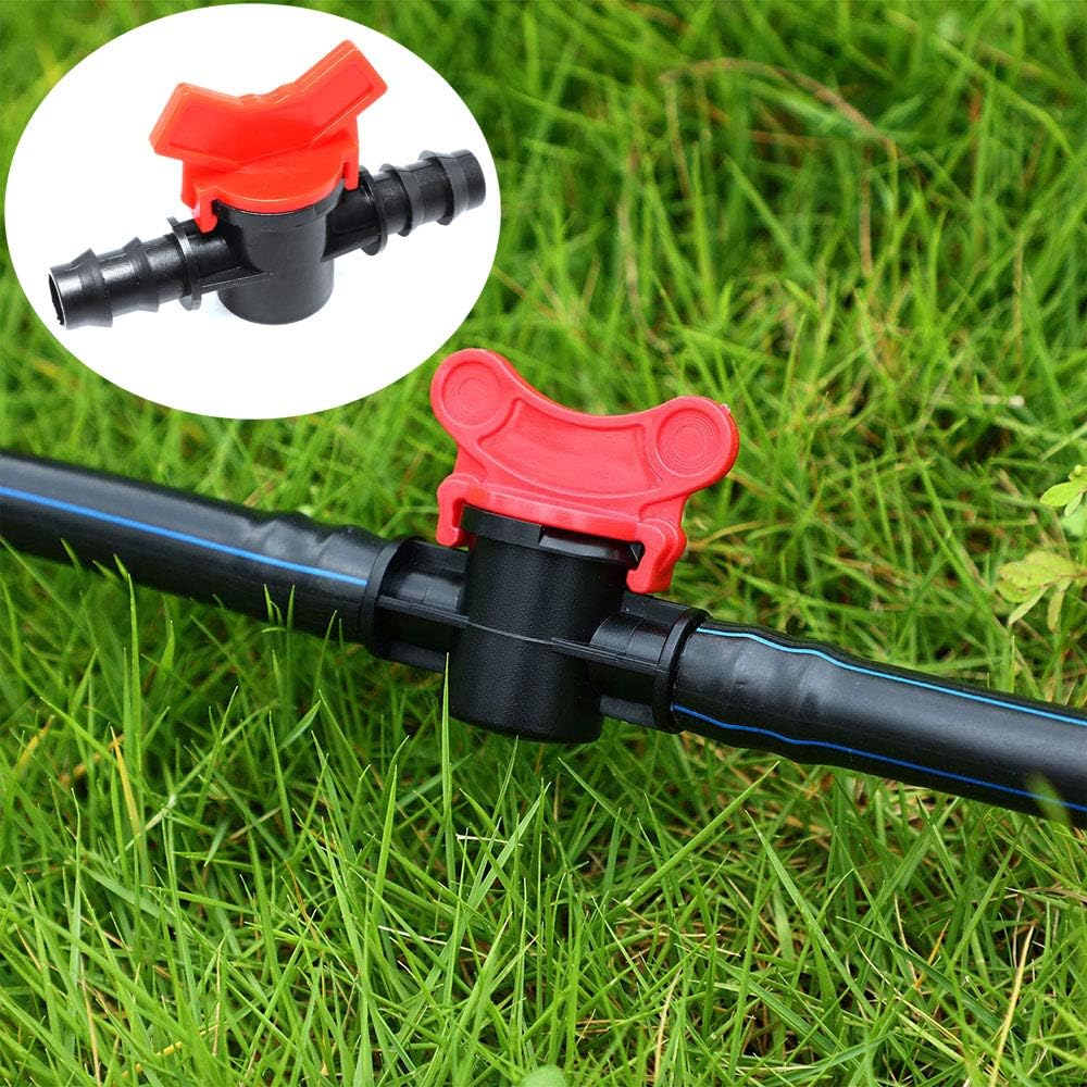 DGZZI Barbed Ball Valve 4PCS 1/2-Inch ID In-Line Ball Valve Shut-Off Switch with Hose Barb for Drip Irrigation and Aquariums