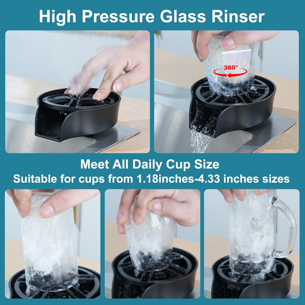 Glass Rinser for Kitchen Sink Glass Rinser with Pull-Out Spray