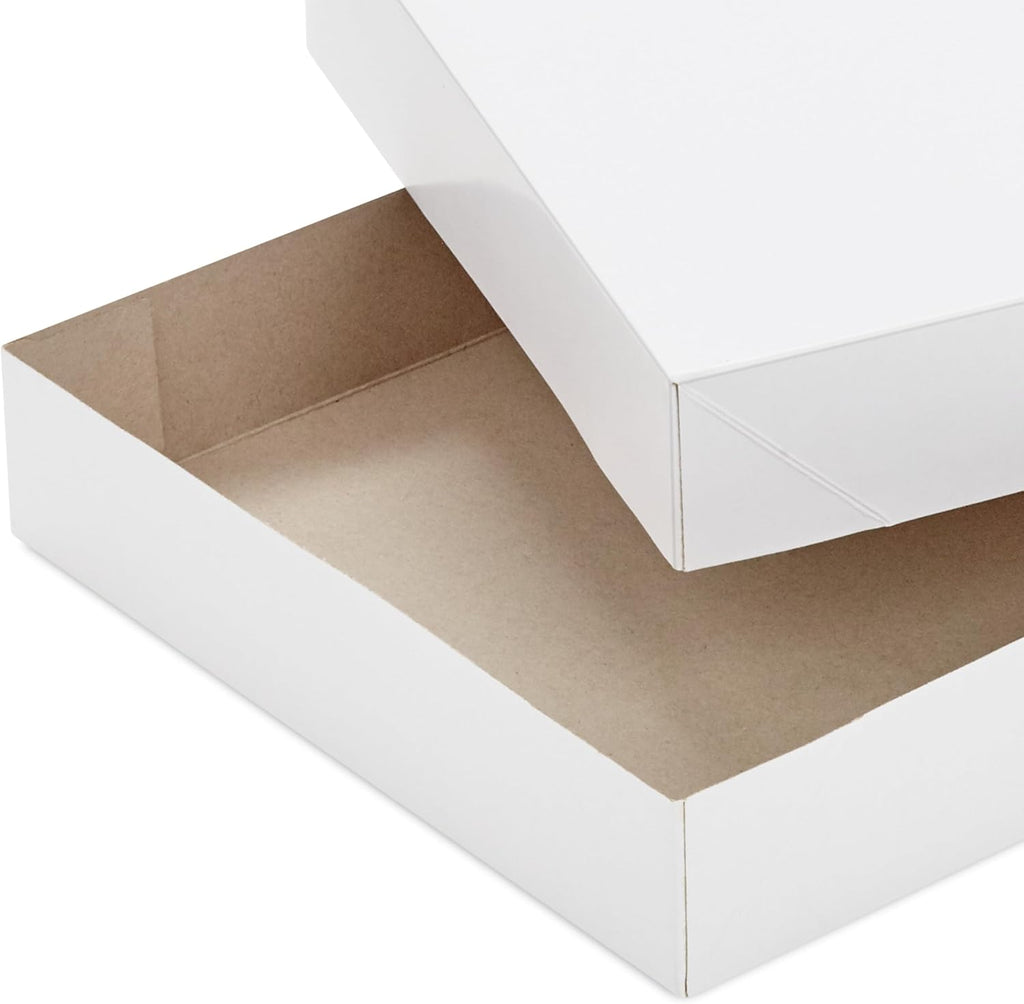14" Medium Gift Boxes with Lids, 8-Pack (White Shirt Boxes)