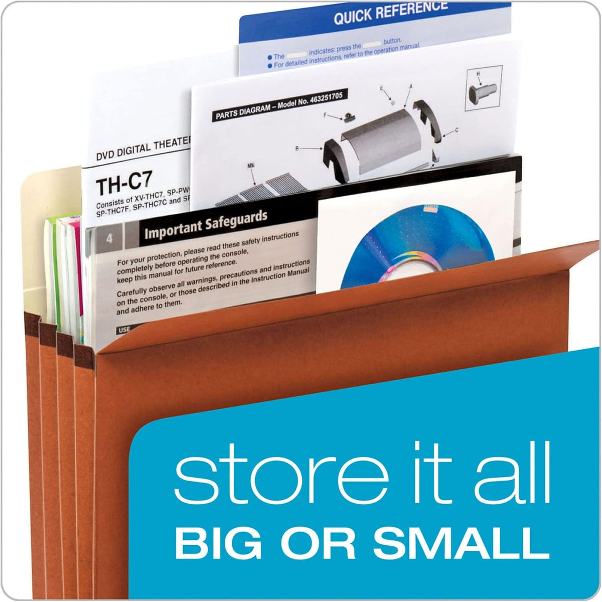 Expanding File Pockets, Letter Size, 5.25" Expansion, Reinforced with DuPont Tyvek Material, Redrope, 10 per Box