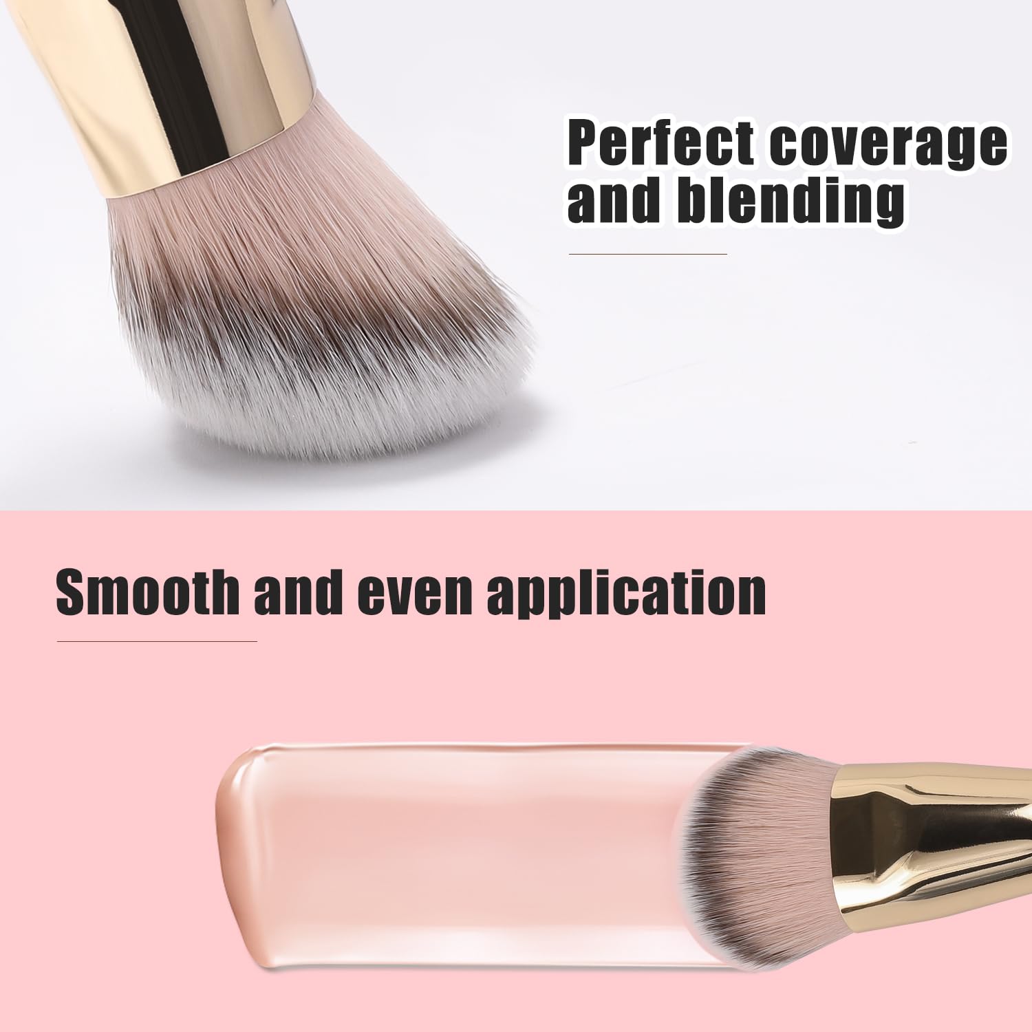 3Pcs Foundation Concealer Highlight Brush, Cat Paw Under Eye Brush | Large buffs foundation, blends contours, sweeps