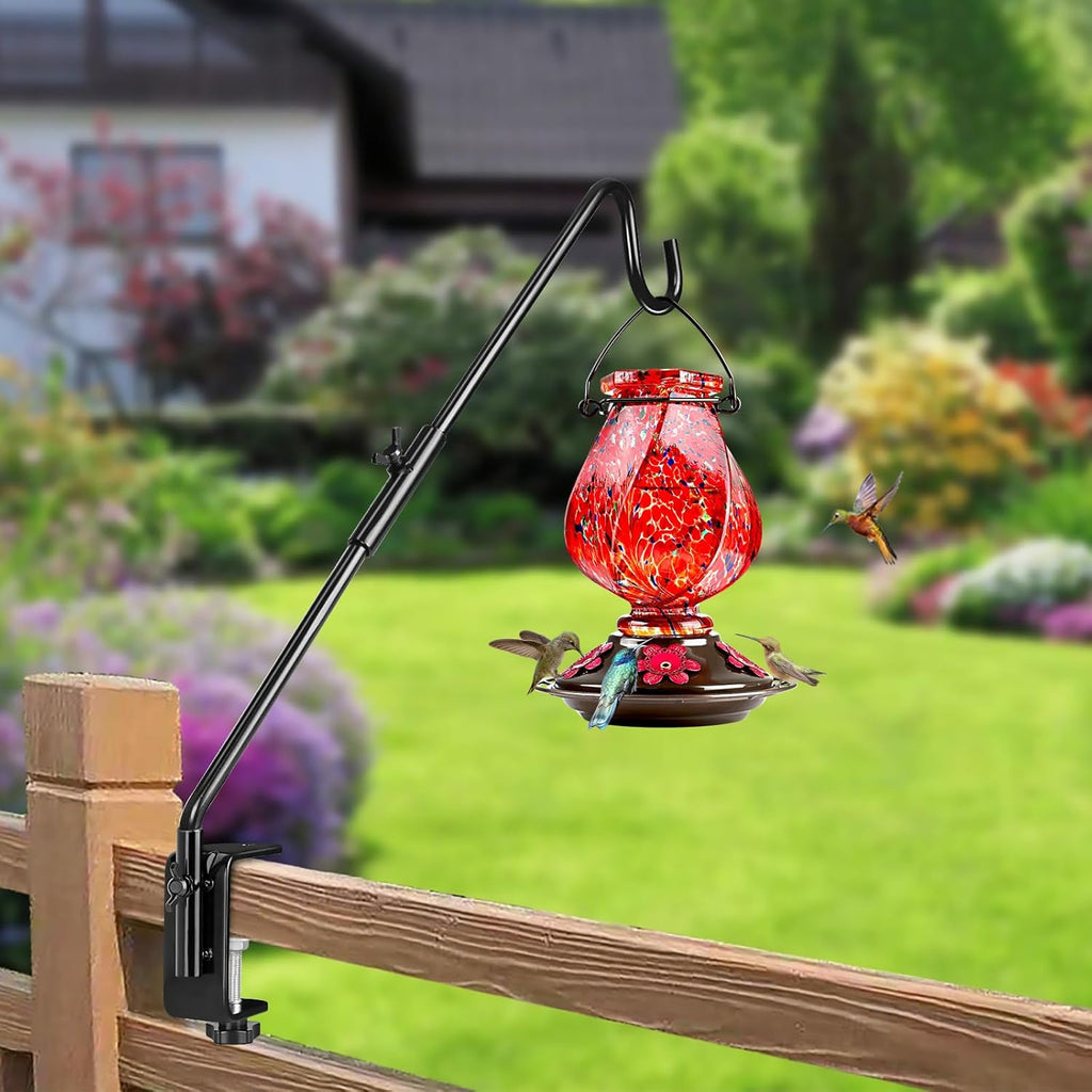 Deck Hook, 16 Inch Bird Feeder Hanger for Hummingbird Feeders, Black