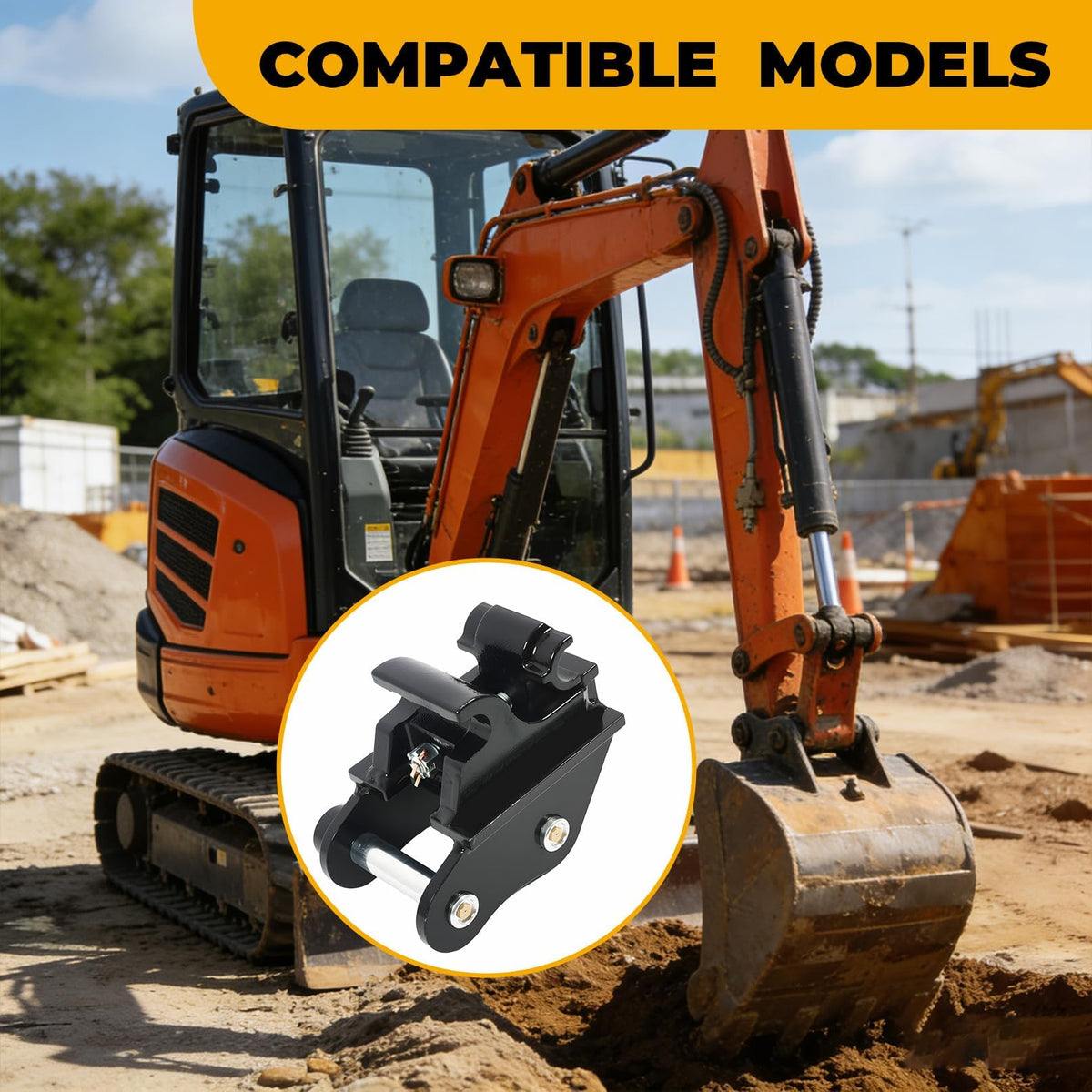 Agrovolcyn Mini Excavator Quick Hitch Coupler Compatible with 0.8-2.0 Ton