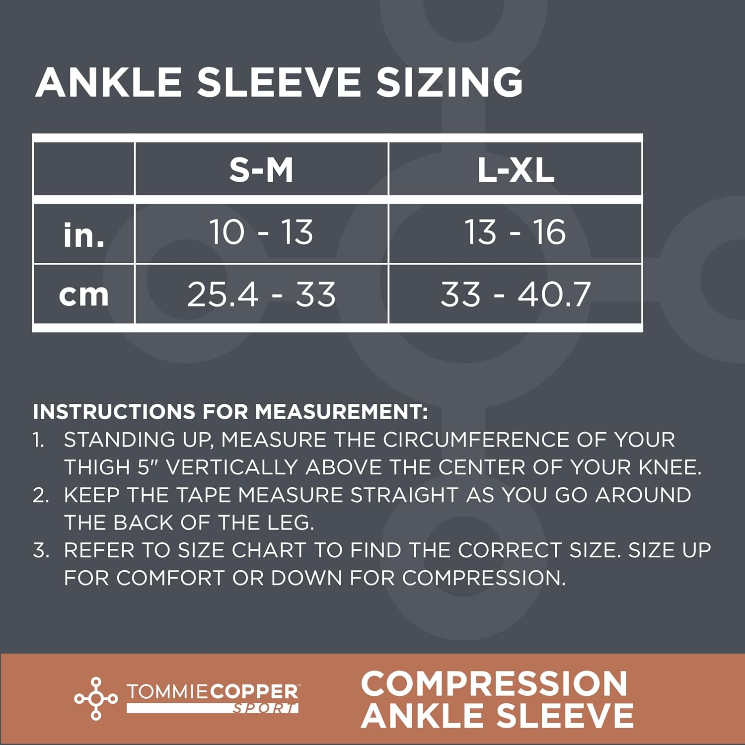 Ankle Compression Sleeve, 15-20 mmHg (L/XL, Black)