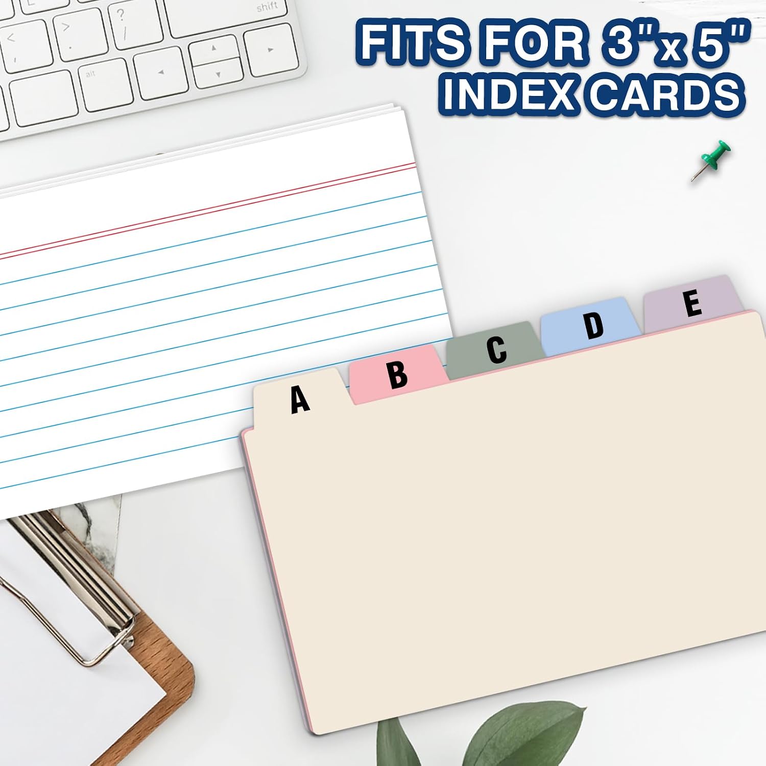 3"x5" Plastic Index Card Dividers, Pastel Colors, 25 Pack | Heavyweight, A-Z, Made of Polypropylene, Alphabetical