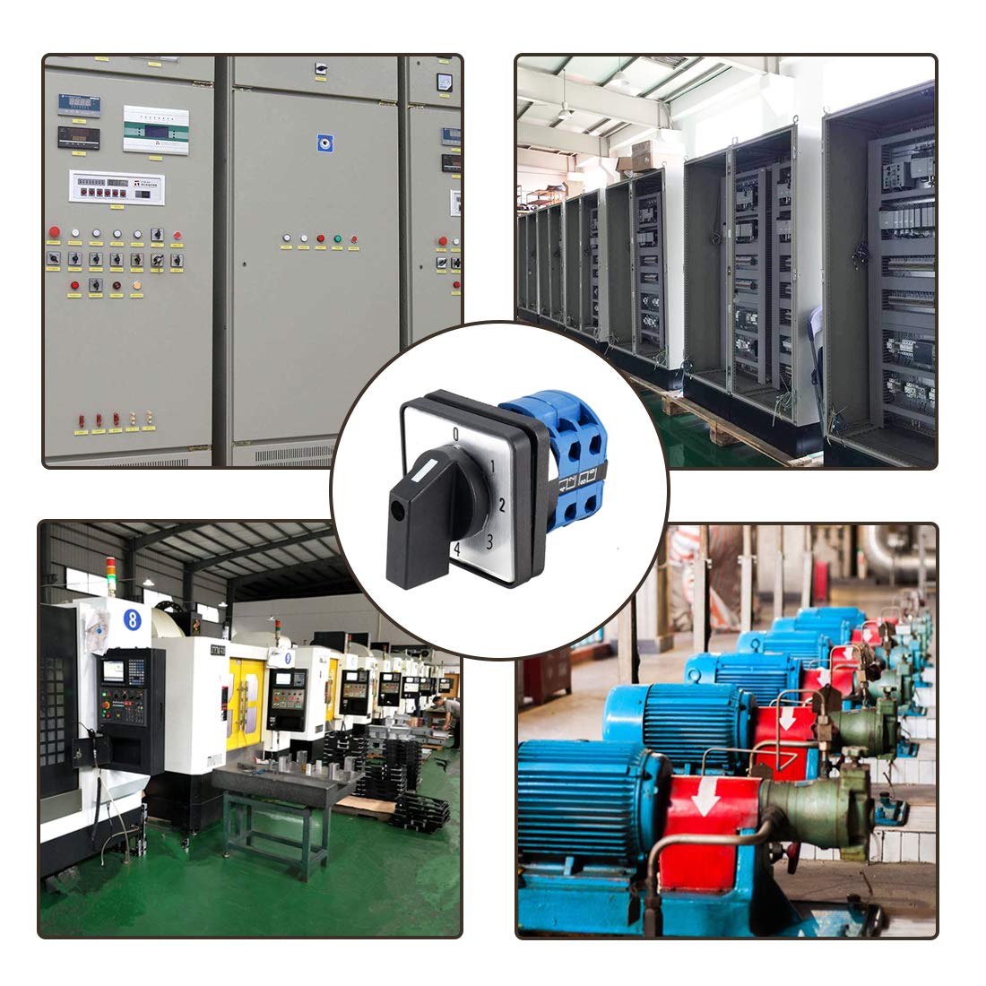 Changeover Switch SYW28-20 5 Positions 8 Terminals Universal Rotary Cam Selector Latching Switches 550V 20A