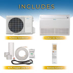 Floor Ceiling Mount Mini Split AC/Heating System, White, 24000 BTU
