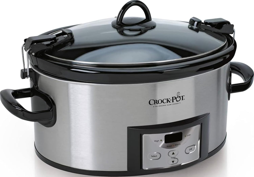 6 Quart Cook & Carry Programmable Slow Cooker with Digital Timer Stainless Steel (CPSCVC60LL-S) pack of 1