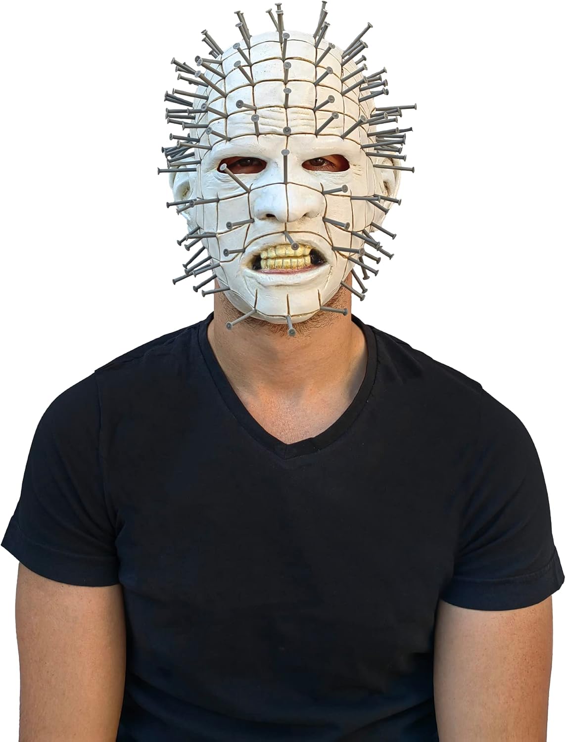 Men's Monster Horror Hellraiser III Pinhead Mask Halloween Costume Accessory