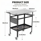 36x24in Welding Table 800LBS Mobile Workbench with 4 Wheels & Fixed Base