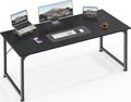 Computer Desk, 55 Inch Home Office Desk, Gaming Writing Work from Home Study Desk, Large Legroom, Sturdy Metal Frame