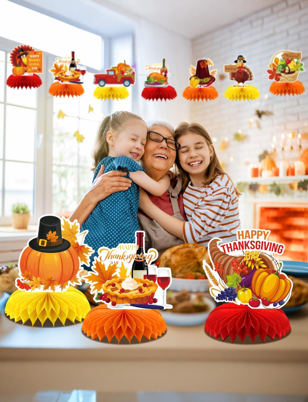 Thanksgiving Table Decorations, Fall Table Decorations for Autumn Harvest | 9Pcs Fall Centerpieces for Tables, 3D