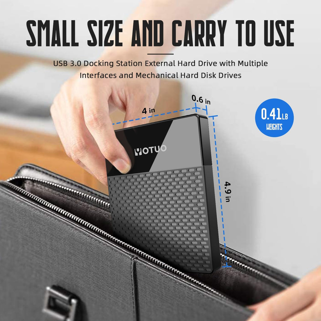 Portable 750GB Docking Station External Hard Drive, USB C Multiport Hub HDD 7-in-1, USB 3.0, SD/TF Card Reader